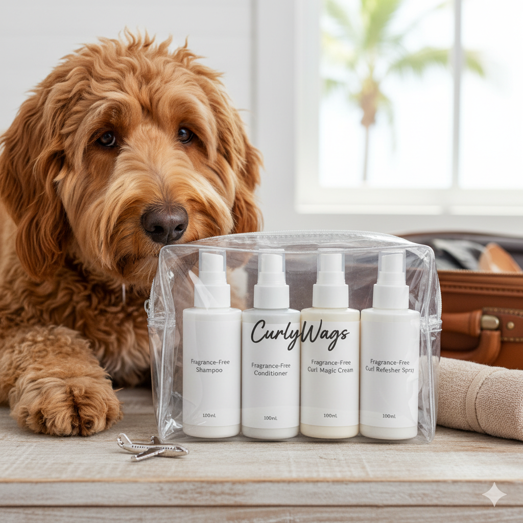 CurlyWags Fragrance-Free Curl Care,  Travel Kit