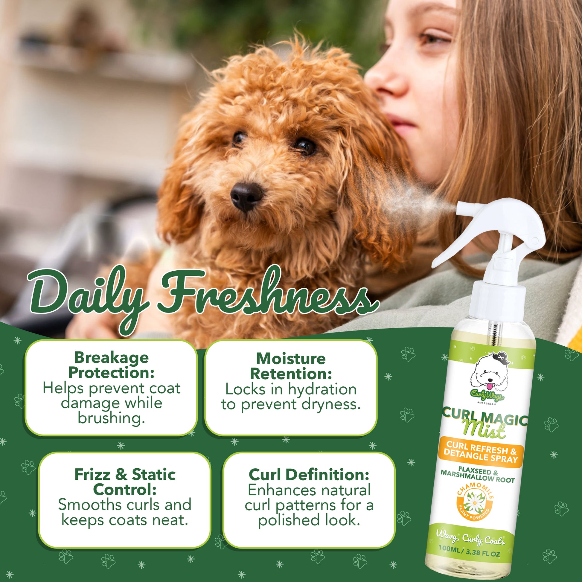 Chamomile Scent Curl Refresher/Detangling Spray for Goldendoodles – Best  | CurlyWags