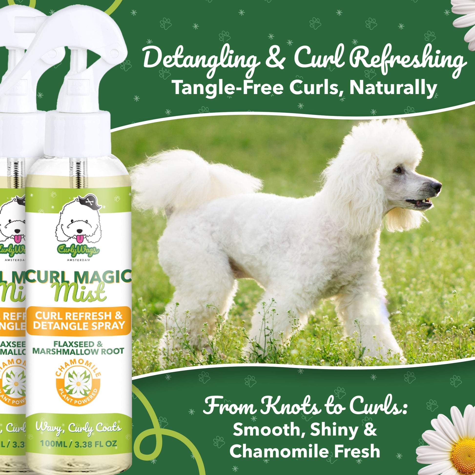Chamomile Scent Curl Refresher/Detangling Spray for Goldendoodles – Best  | CurlyWags
